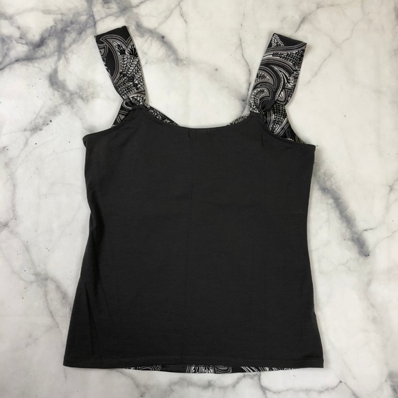 NWOT Ann Taylor Top Medium Paisley Design Grey - Picture 5 of 6